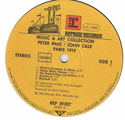 John Cale : Paris 1919 - Music & Art Collection (LP, Album, RE, Gat)