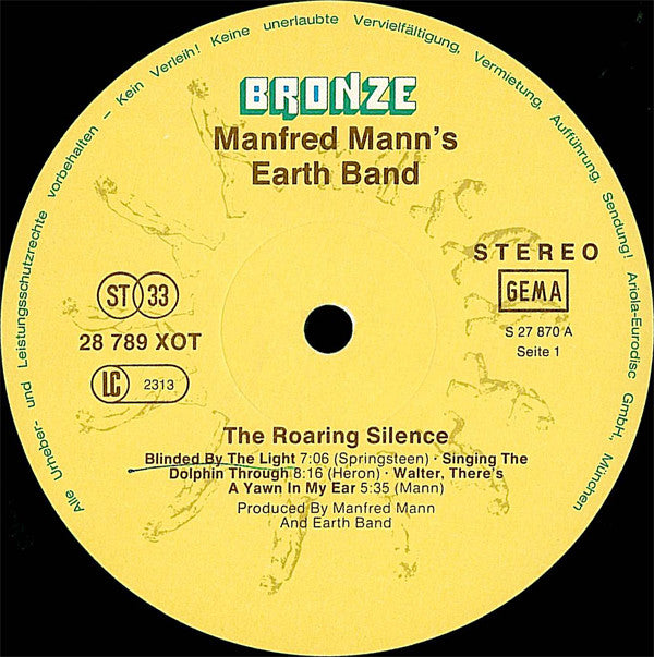 Manfred Mann's Earth Band : The Roaring Silence (LP, Album, RE)