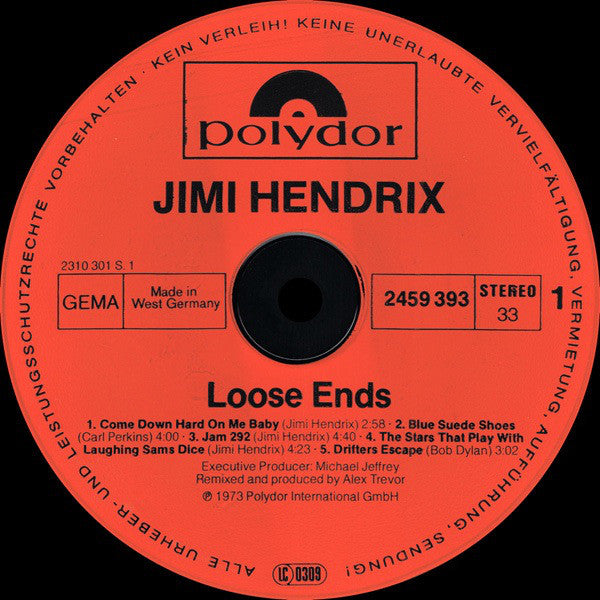 Jimi Hendrix : Loose Ends (LP, Album, RE)