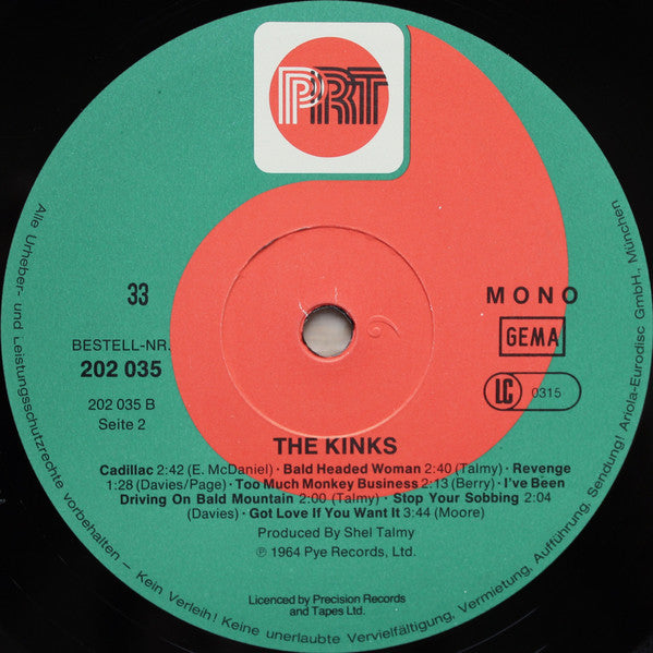 The Kinks : Kinks (LP, Album, Mono, RE)
