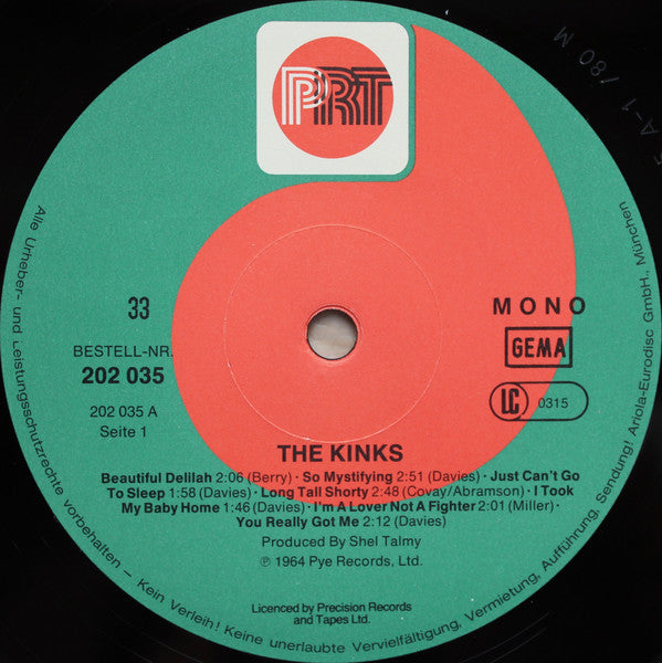 The Kinks : Kinks (LP, Album, Mono, RE)