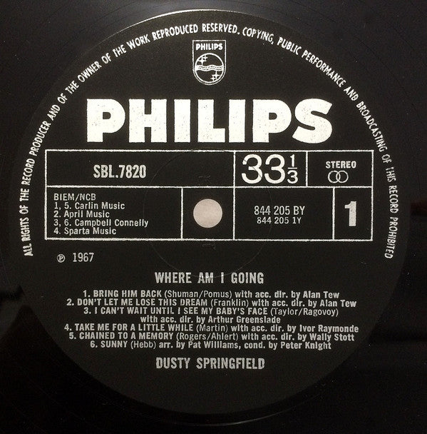 Dusty Springfield : Where Am I Going (LP, Album)