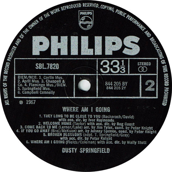 Dusty Springfield : Where Am I Going (LP, Album)