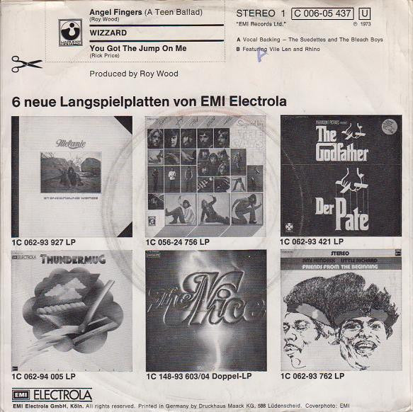 Wizzard (2) : Angel Fingers (A Teen Ballad) (7", Single)