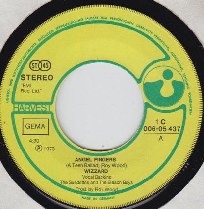 Wizzard (2) : Angel Fingers (A Teen Ballad) (7", Single)