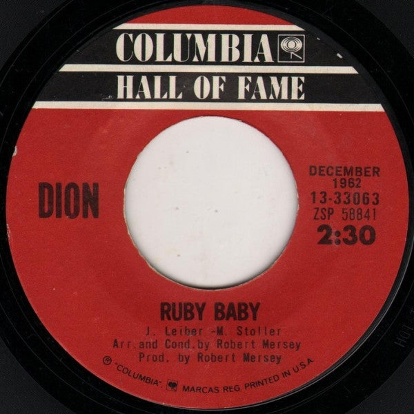 Dion (3) : Ruby Baby / Donna The Prima Donna (7", Single, Styrene, Ter)