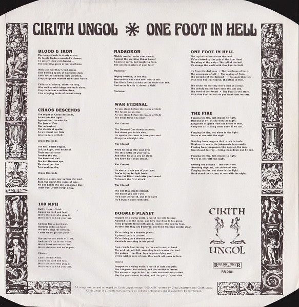 Cirith Ungol : One Foot In Hell (LP, Album)
