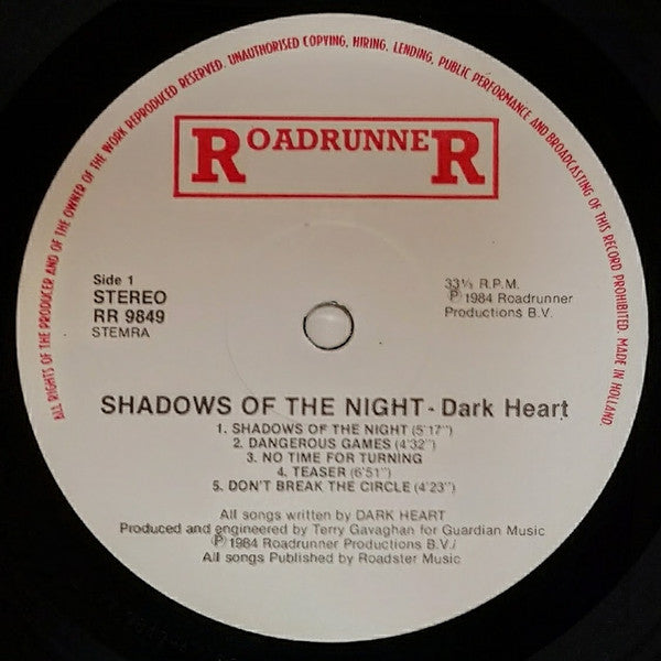 Dark Heart (2) : Shadows Of The Night (LP, Album)