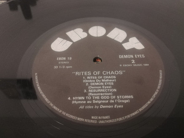 Demon Eyes : Rites Of Chaos (LP, Album)