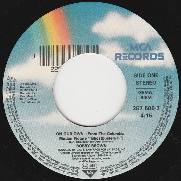 Bobby Brown : On Our Own (7", Single, Lar)