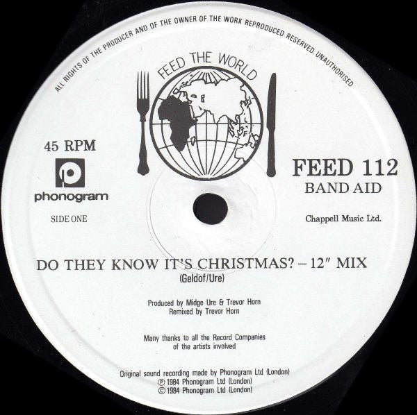 Band Aid : Do They Know It's Christmas? (12", RE)