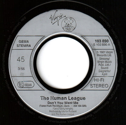 The Human League : Don't You Want Me (7", Single)