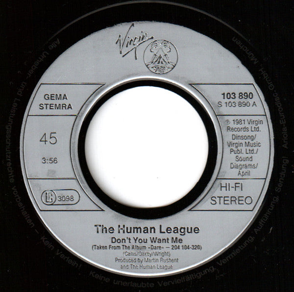 The Human League : Don't You Want Me (7", Single)