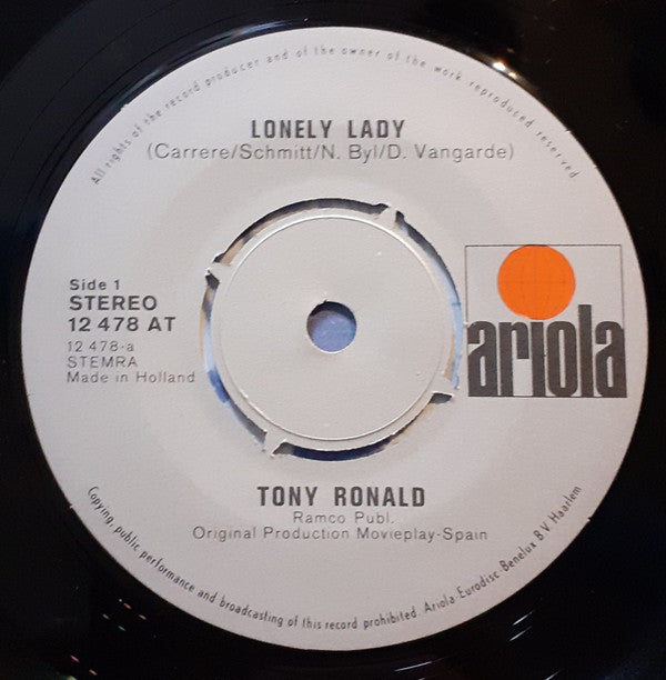 Tony Ronald : Lonely Lady  (7")