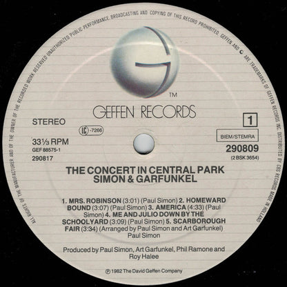 Simon & Garfunkel : The Concert In Central Park (2xLP, Album, Club)