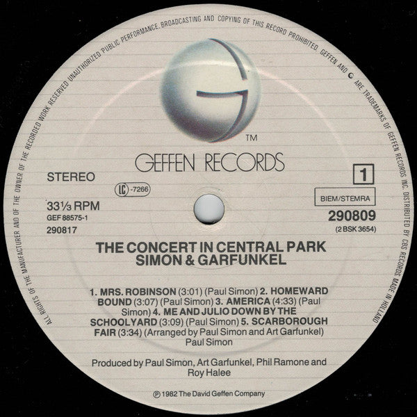 Simon & Garfunkel : The Concert In Central Park (2xLP, Album, Club)