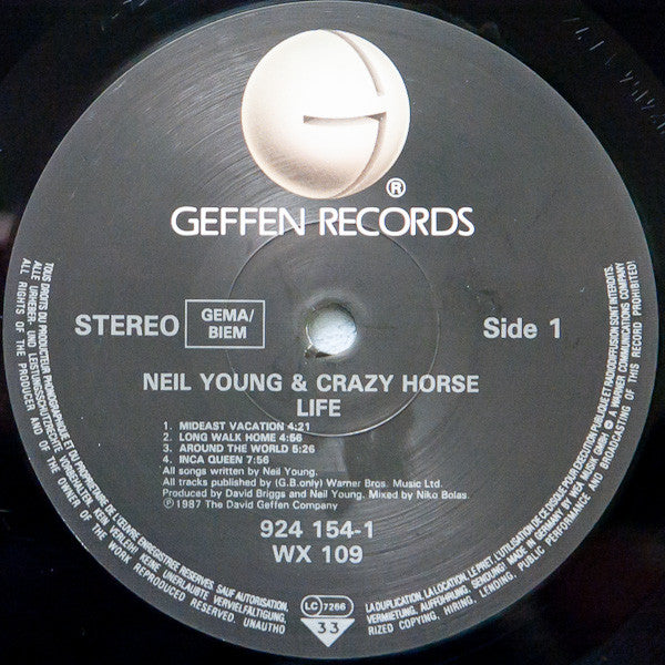 Neil Young & Crazy Horse : Life (LP, Album)