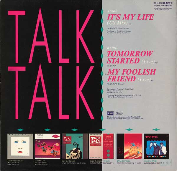 Talk Talk : It's My Life (US Mix) (12", Maxi)