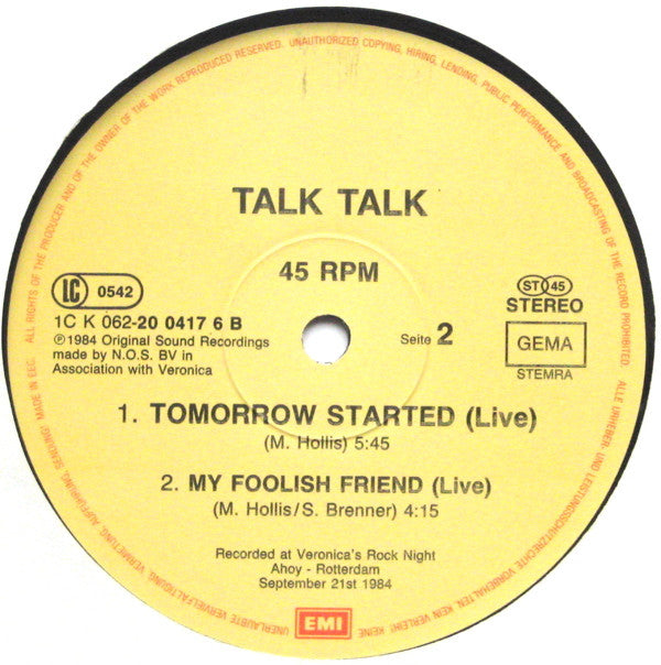 Talk Talk : It's My Life (US Mix) (12", Maxi)