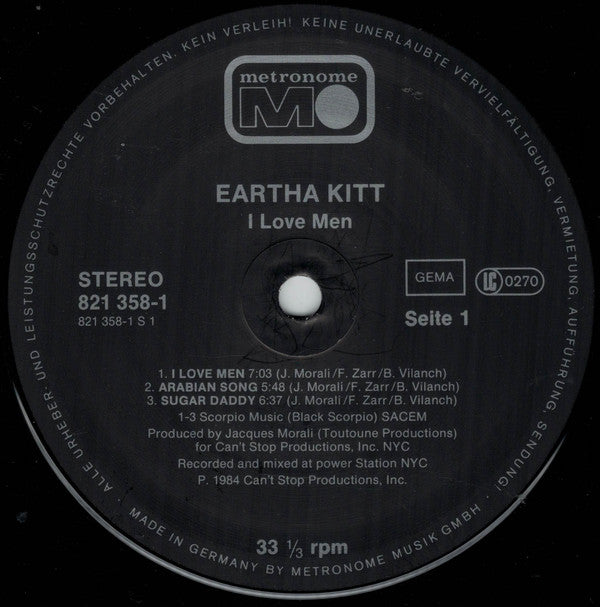 Eartha Kitt : I Love Men (LP, Album)