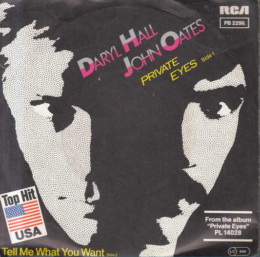 Daryl Hall & John Oates : Private Eyes (7", Single)