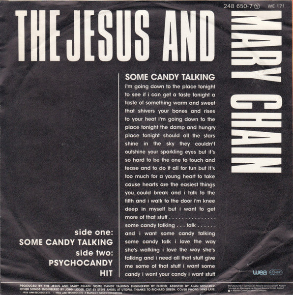 The Jesus And Mary Chain : Some Candy Talking E.P. (7", EP)