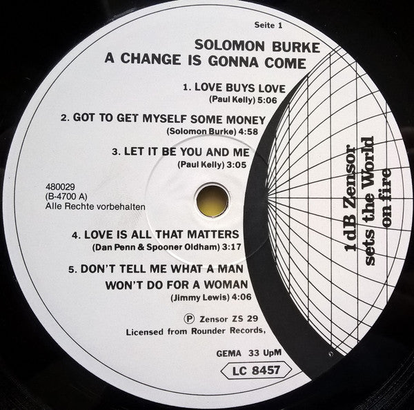 Solomon Burke : A Change Is Gonna Come (LP, Album)