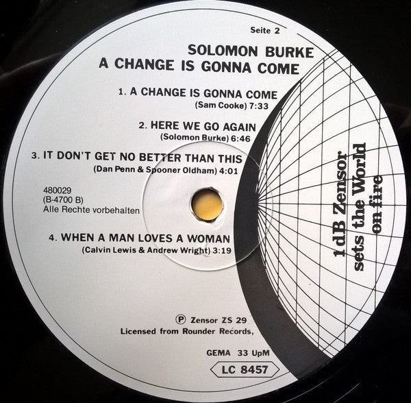 Solomon Burke : A Change Is Gonna Come (LP, Album)