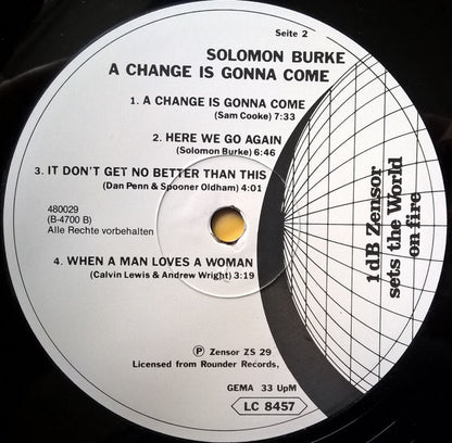 Solomon Burke : A Change Is Gonna Come (LP, Album)