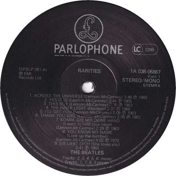 The Beatles : Rarities (LP, Comp, Mono, RE)
