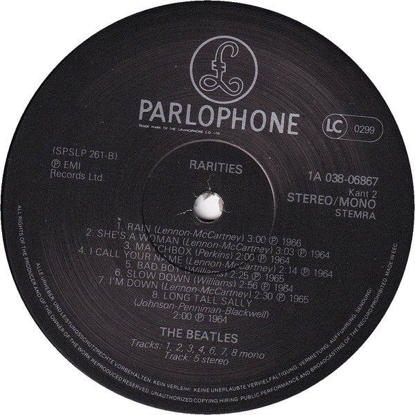 The Beatles : Rarities (LP, Comp, Mono, RE)
