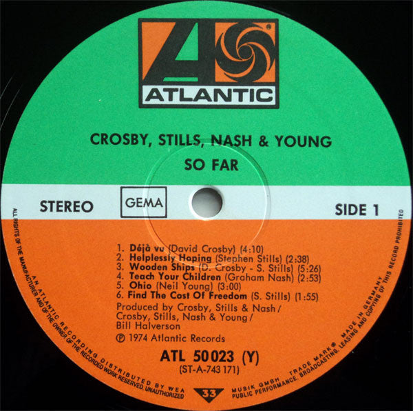 Crosby, Stills, Nash & Young : So Far (LP, Comp)