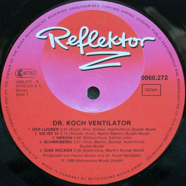 Dr. Koch Ventilator : Dr. Koch Ventilator (LP, Album)