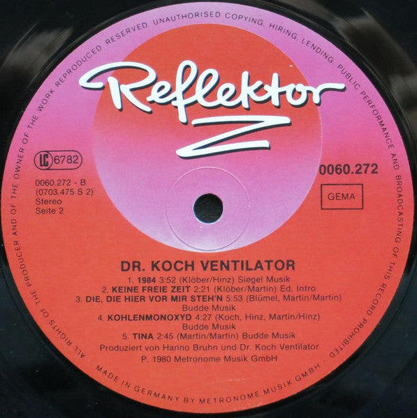 Dr. Koch Ventilator : Dr. Koch Ventilator (LP, Album)