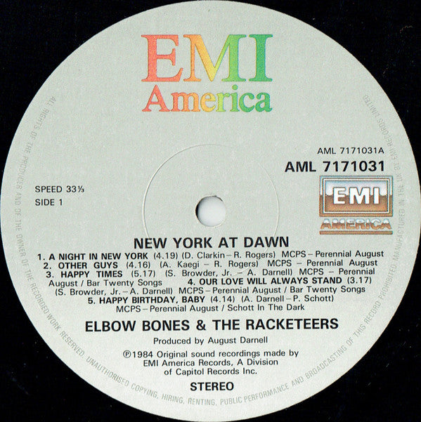 Elbow Bones And The Racketeers : New York At Dawn (LP, Album)