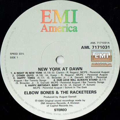 Elbow Bones And The Racketeers : New York At Dawn (LP, Album)