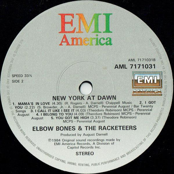 Elbow Bones And The Racketeers : New York At Dawn (LP, Album)