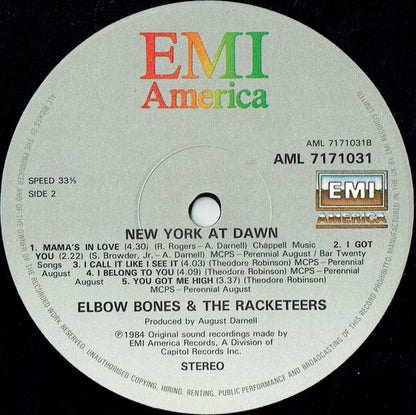 Elbow Bones And The Racketeers : New York At Dawn (LP, Album)