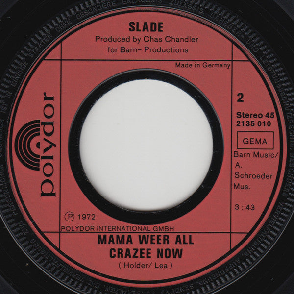 Slade : Coz I Luv You / Mama Weer All Crazee Now (7", Single)