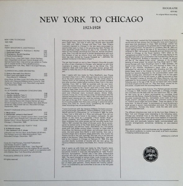 Various : New York To Chicago  (LP, Comp, RE)