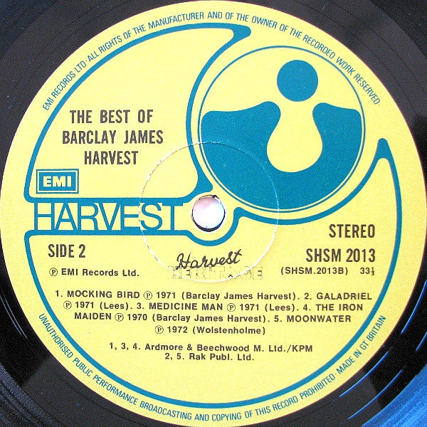 Barclay James Harvest : The Best Of Barclay James Harvest (LP, Comp, Yel)