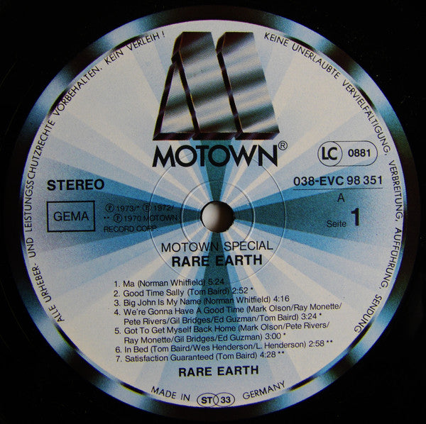 Rare Earth : Rare Earth (LP, Comp, RE)