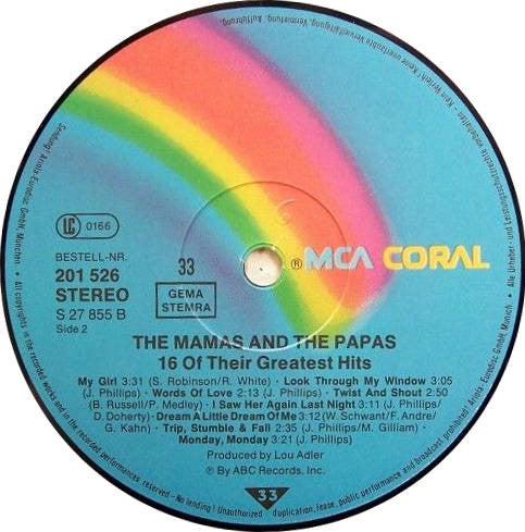 The Mamas & The Papas : 16 Of Their Greatest Hits (LP, Comp)