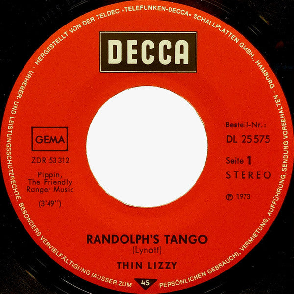 Thin Lizzy : Randolph's Tango (7", Single)