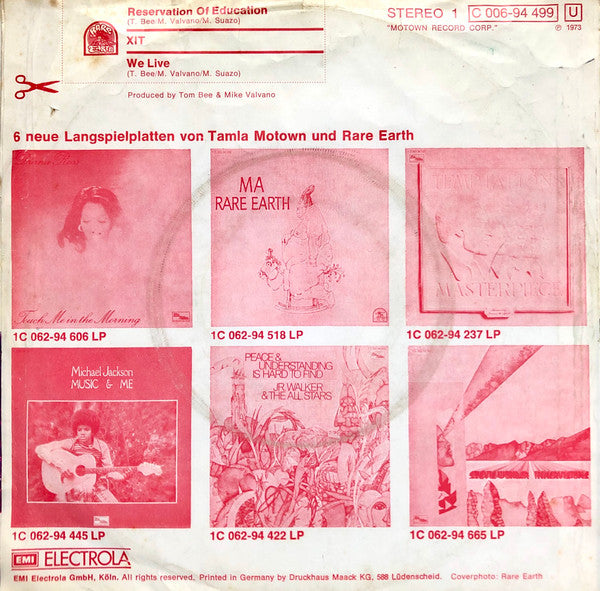XIT (4) : Reservation Of Education (7", Single)