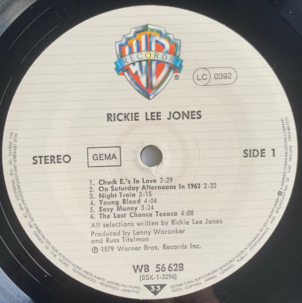 Rickie Lee Jones : Rickie Lee Jones (LP, Album)