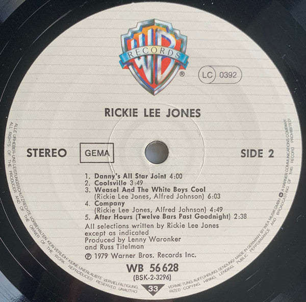 Rickie Lee Jones : Rickie Lee Jones (LP, Album)