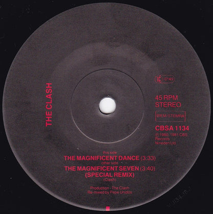 The Clash : The Magnificent Seven (Special Remix) (7", Single)