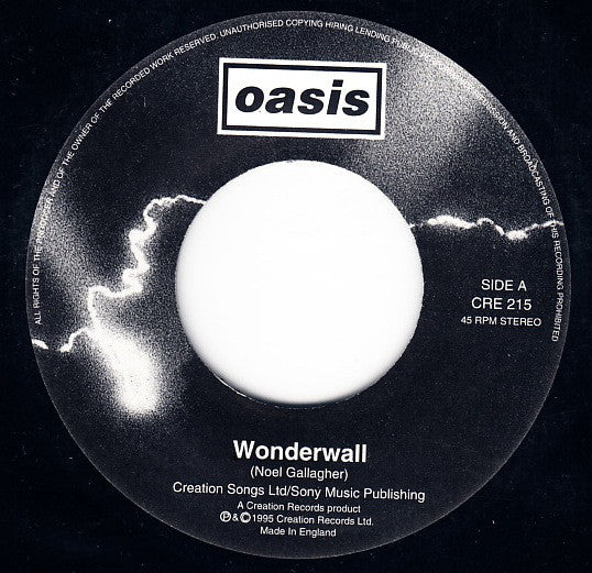 Oasis (2) : Wonderwall (7", Single, Jukebox)