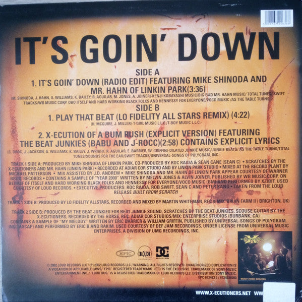 The X-Ecutioners Feat. Mike Shinoda And Mr. Hahn : It's Goin' Down (12", Single)